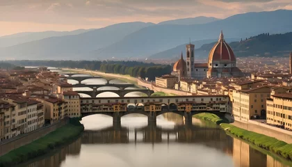 Selbstklebende Fototapeten A-Panoramic-View-Of-The-City-Of-Florence-Italy-W-Upscaled_2 © Semeera