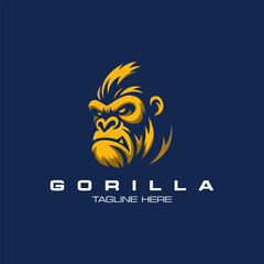 A sports logo template featuring a gorilla.