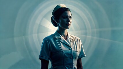 Smiling Nurse isolated Celebrating National Nurses Day
