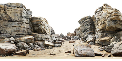 Group of Rocks on Sandy Beach