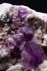 mineral purple fluorite crystals