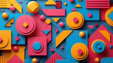 Abstract Geometric Backgrounds: A 3D vector illustration of a minimalist abstract background