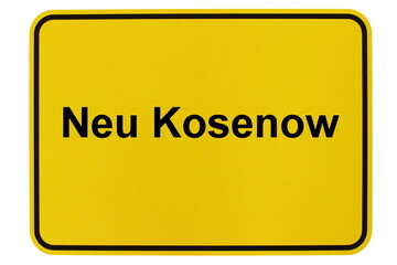 Illustration eines Ortsschildes der Gemeinde Neu Kosenow in Mecklenburg-Vorpommern