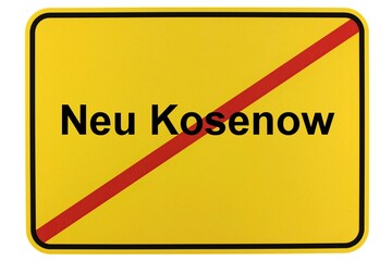 Illustration eines Ortsschildes der Gemeinde Neu Kosenow in Mecklenburg-Vorpommern