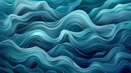 Fototapeta premium Abstract Patterns: A vector illustration of flowing, wave-like patterns in cool
