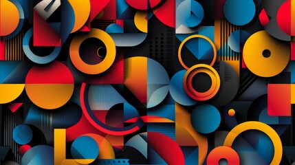 Abstract Patterns: A vector illustration of intersecting geometric shapes in vibrant colors