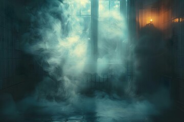Moonlit Mist: A Surreal Vapor Dance. Concept Surreal Photography, Nighttime Shoot, Misty Ambiance, Atmospheric Dance, Lunar Inspiration
