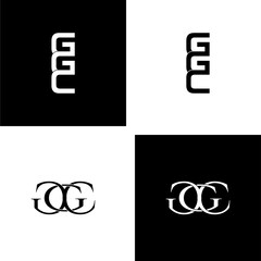 ggc lettering initial monogram logo design set