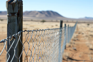 A closeup of the barbed wire on top of an outdoor fence symbolizing security and protection Generative AI