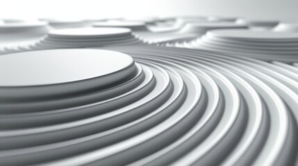 Minimalist Geometry: A 3D vector illustration of a series of concentric circles