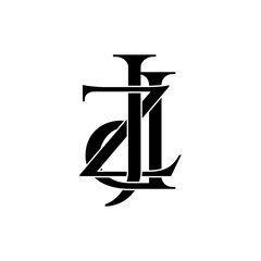 jdz initial letter monogram logo design set