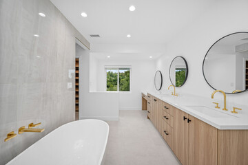 Contemporary bathroom in a remodeled Los Angeles residence