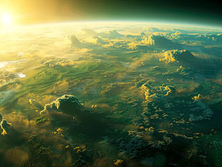 Hyperrealistic 3D Globe Stunning Depiction of Earth from Space with Desaturated Tones