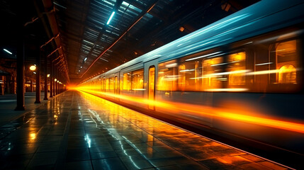 Dynamic Train Passages Capturing the Blurred Motion of Station Platforms - 781905172
