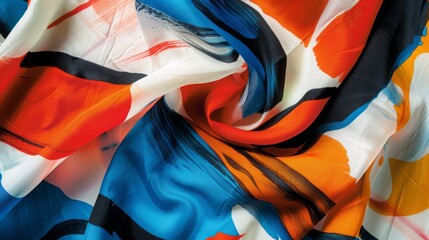 Vibrant Abstract Fabric Design Display