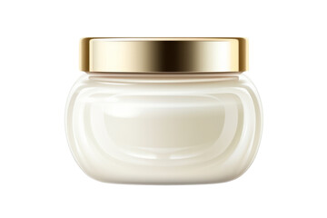 Cosmetic cream jar white mockup isolated on transparent background.