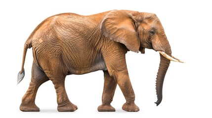 Obraz premium Isolated Studio Shot of African Elephant Walking in Nature | Wildlife Safari and Zoo Animal Concept