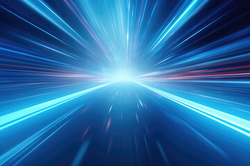 Hyperspace Travel Light Speed Abstract Background - obrazy, fototapety, plakaty