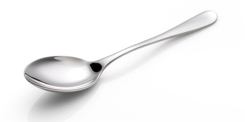 Silver spoon isolated on a white background