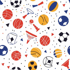 an illustration of an minimal sport pattern on a white background