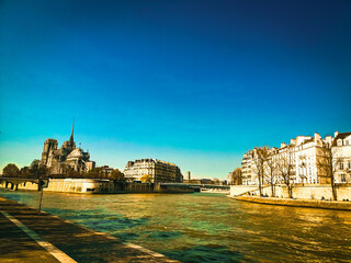 Street view of river Seine in Paris city, France. - 781912930