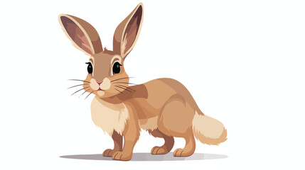 Rabbit 2d flat cartoon vactor illustration isolated