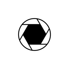 Camera Shutter icon vector. Camera lens illustration sign. diaphragm petals symbol or logo.