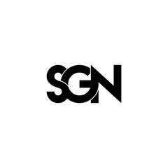 sgn typography letter monogram logo design
