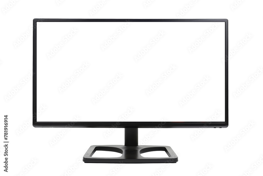 Wall mural monitor screen with empty displays isolated background, flat view of computer screen, electronic dev
