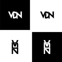 vdn initial letter monogram logo design set