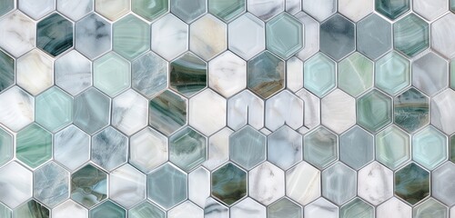 Modern Hexagonal Marble Tile Background Design