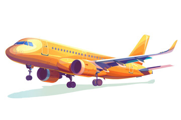 passenger air plane clipart illustration isolated on white or transparent png - obrazy, fototapety, plakaty