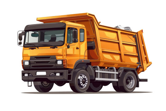 recommend clip art: garbage trash truck, clipart illustration, isolated on white or transparent png