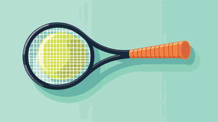 Racket ball tennis equipment icon vector illustrati