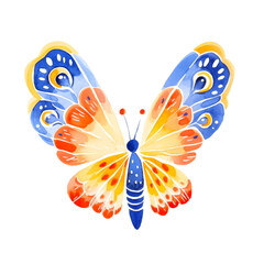 Colorful butterfly watercolor PNG.