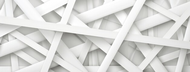 Abstract White Geometric Lines Interwoven Background