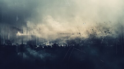 Abstract Rainy Landscape in Monochrome Tones
