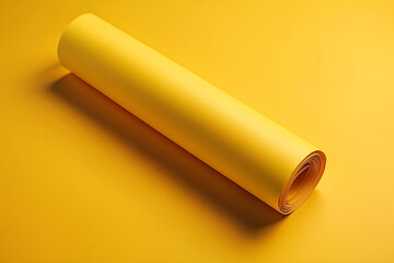 Yellow paper roll on a yellow background