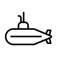 Submarine Vector Line Icon Design