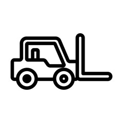Fototapeta premium Forklift Vector Line Icon Design