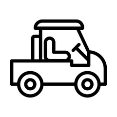 Golf cart Vector Line Icon Design