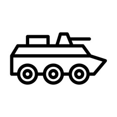 Amphibious vehicle Vector Line Icon Design