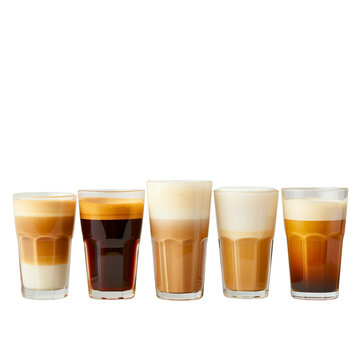 A chilled pint glass filled with golden lager beer and a frothy head, isolated on white background