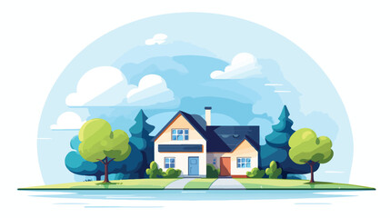 Obraz na płótnie Canvas Real Estate icon design vector 2d flat cartoon vact