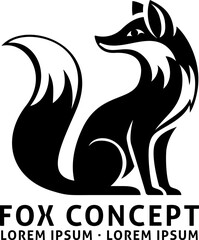 A fox animal design icon mascot illustration design concept