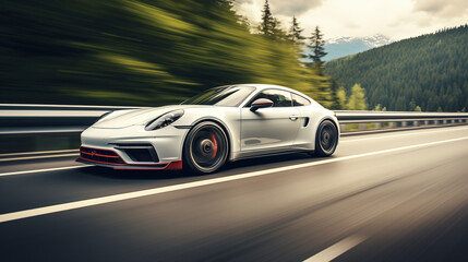 Silver Streak: A White Supercar Blazes a Hypnotic Path Down the Autobahn