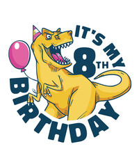 It's My 8th Birthday Dinosaur Roar Celebration