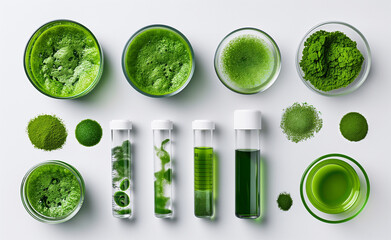Obraz premium Algae Exploration: Biotechnological Biofuel Research