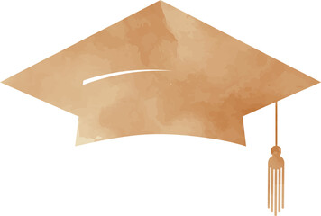 Watercolor Graduation Cap Illustration