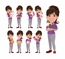 Illustration of people with pets